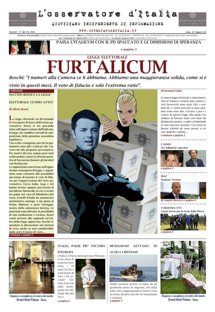 L'osservatore d'Italia edizione del 17 Aprile 2015